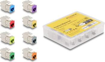 Delock keystone module - grey, blue