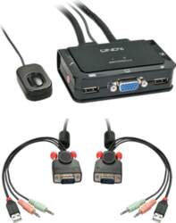 Lindy VGA KVM Switch Compact USB