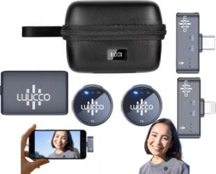 2x 3in1 Wireless Lavalier Microphone for
