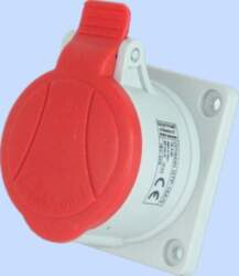 Elektromet Straight red panel socket 16A