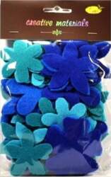 Felt flowers  blue  60 pcs 5902581171856