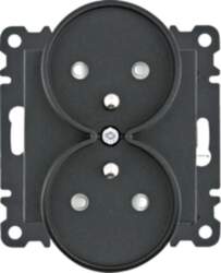 Hager Lumina Double grounded power socket