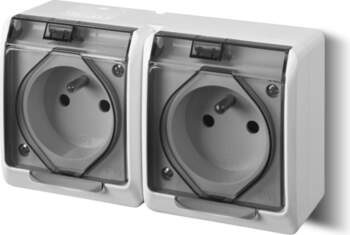 Hermes Hermetic double surface-mounted socket with