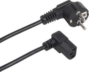 Maclean power cable angled 3 pin