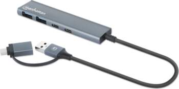 Manhattan USB-C  USB-A Combo Dock/Hub  Ports