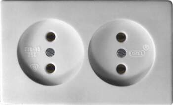 Ospel Kappa socket  surface-mounted  double white