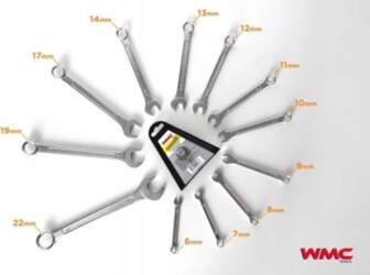 Set of 12-piece combination wrenches. (6