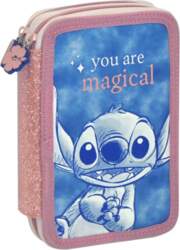 Stitch 2-compartment pencil case with accessories