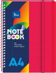 Teka Notebook A4/100K grid PP red