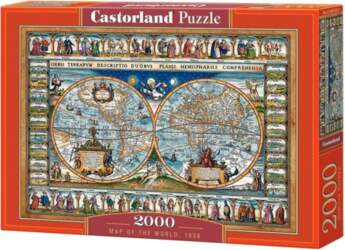 Castorland Puzzle 2000 World Map 5904438200733