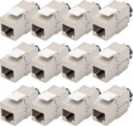 Cat.6a Keystone-Modul (silber  12 Stück