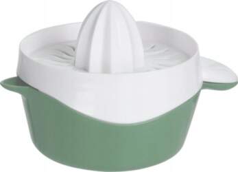 Citrus squeezer with container with spout