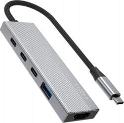 HUB USB Fixed 5-portový hliníkový USB-C