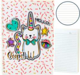 Notebook Notebook Lined Cat Unicorn Pink