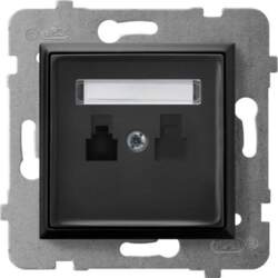 Ospel ARIA Single telephone socket black