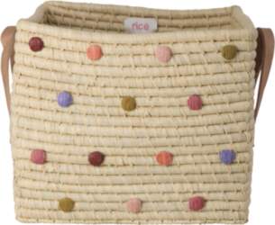 Rice - Raffia Square Basket with