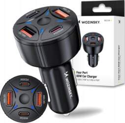 Ładowarka samochodowa Wozinsky WLS-04 2xUSB-C 2xUSB-A