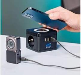 2-socket extension cord with AS-SCHWABE wireless