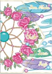 A5 wedding card  vertical dream catcher