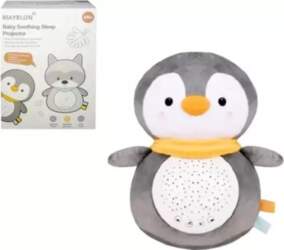 A plush penguin projector toy for