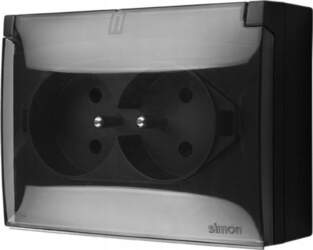 Contact-Simon Simon Aquaclick IP44 socket  double