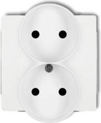Double socket Deco b/u 2x2P white