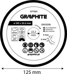 Graphite Full diamond cutting disc 125