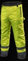 High visibility work trousers padded yellow