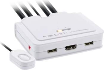 InLine KVM Switch  2-port  USB-C +