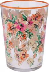 Large glass with a floral pattern