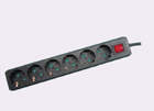 MicroConnect 6-way Schuko Socket 3M Black
