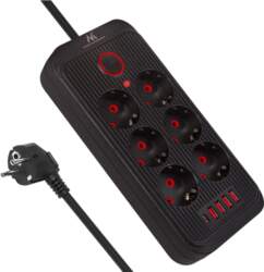 Power strip MCE391 B 6 sockets