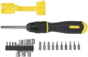 Ratchet screwdriver with interchangeable bits 625740