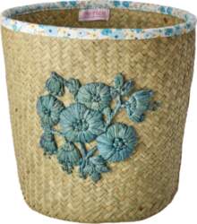 Rice - Raffia Basket with Blue