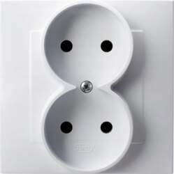 SAPPHIRE Double socket complete with frame