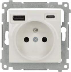 Simon 54 Plug socket with integrated