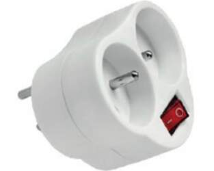 Elgotech Plug splitter with switch 2-socket