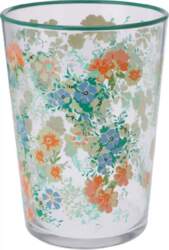 Large glass with a floral pattern