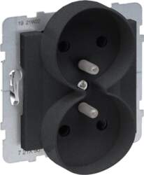 Legrand SUNO Double socket 2x2P+Z black
