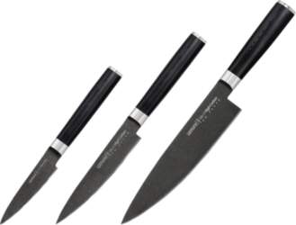 SAMURA 3 kitchen knife set Stonewash