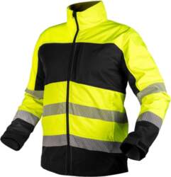 Softshell warning work jacket yellow and