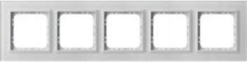 SONATA Five-fold frame white frosted glass