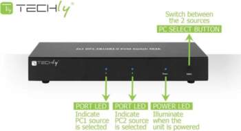 Techly KVM Switch  2 Port  Display