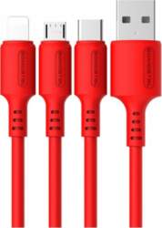 USB CABLE MICRO 3A RED SOMOSTEL