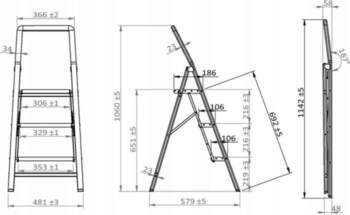 Wenko Folding ladder  3 steps  WENKO