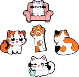 3D Cat sticker set of 5