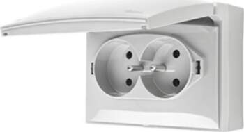Contact-Simon Simon Aquaclick IP44 socket double