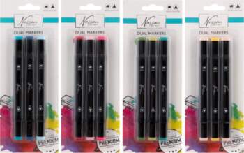 Double tip markers  3 blue colors