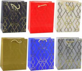 Elegant Paper Gift Bag Gold Patterns