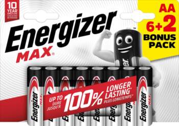 Energizer battery Alkaline Max AA DHP8